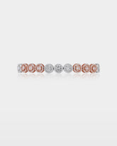 Two-Tone Circle Cluster Diamond Link Bracelet