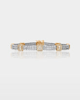 Two-Tone Diamond Halo Link Bracelet