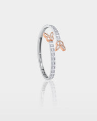 Two-Tone Double Butterly Diamond Bangle