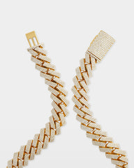 Three Row Diamond Cuban Link Chain