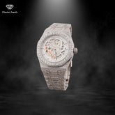 Luxuries Skeleton Round Shape Moissanite Diamond Hip Hop Iced Out Watch