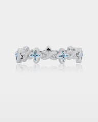 Aquamarine Clover & Infinity Diamond Link Bracelet