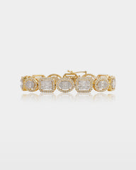 Mixed Shape Diamond Halo Bracelet