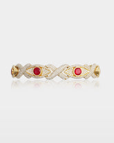 Red Ruby Eye & Infinity Diamond Bracelet