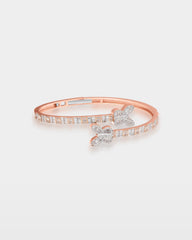 Double Butterfly Diamond Bangle