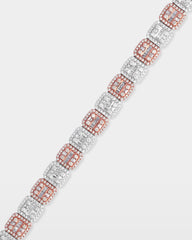 Two-Tone Square Halo Diamond Bracelet