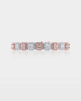 Two-Tone Square Halo Diamond Bracelet