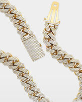 Three Row Diamond Cuban Link Chain