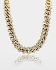 Three Row Diamond Cuban Link Chain