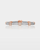 Two-Tone Diamond Halo Link Bracelet