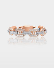 Two-Tone Diamond Mariner Link Bracelet