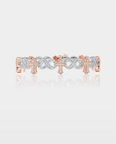 Two-Tone Infinity & Cross Diamond Bracelet