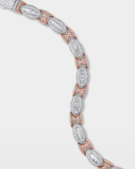Two-Tone Oval Diamond Link Bracelet