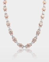 Two Tone Oval Link Diamond Chain