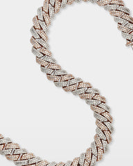 Two Tone Trapezoid Diamond Cuban Link Chain