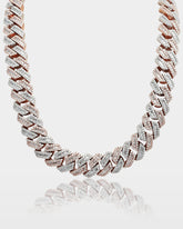 Two Tone Trapezoid Diamond Cuban Link Chain