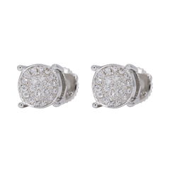 Iced Circle Bowl VVS Moissanite Daimond Earrings