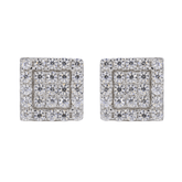 Square In-Step Iced VVS Moissanite Daimond Earrings