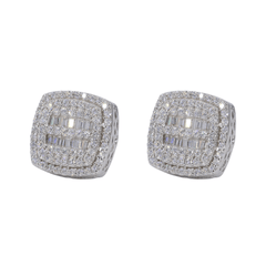 Baguette Middle Cushion VVS Moissanite Daimond Earrings