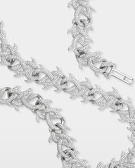 Spiked Diamond Cuban Link Chain