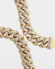 Baguette Row Diamond Cuban Link Chain