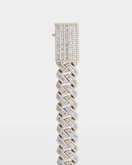 Two-Tone Miami Cuban Link Diamond Bracelet