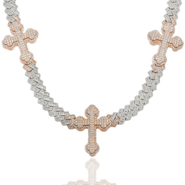 Baguette Cuban Cross Chain