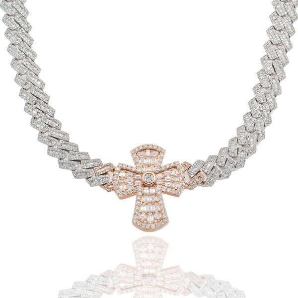 Baguette Cuban Cross Chain