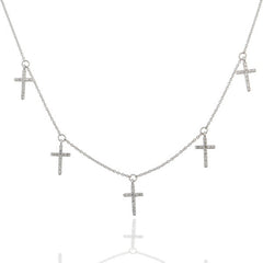 Diamond Multi Cross Necklace