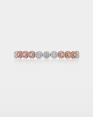 Two-Tone Circle Cluster Diamond Link Bracelet