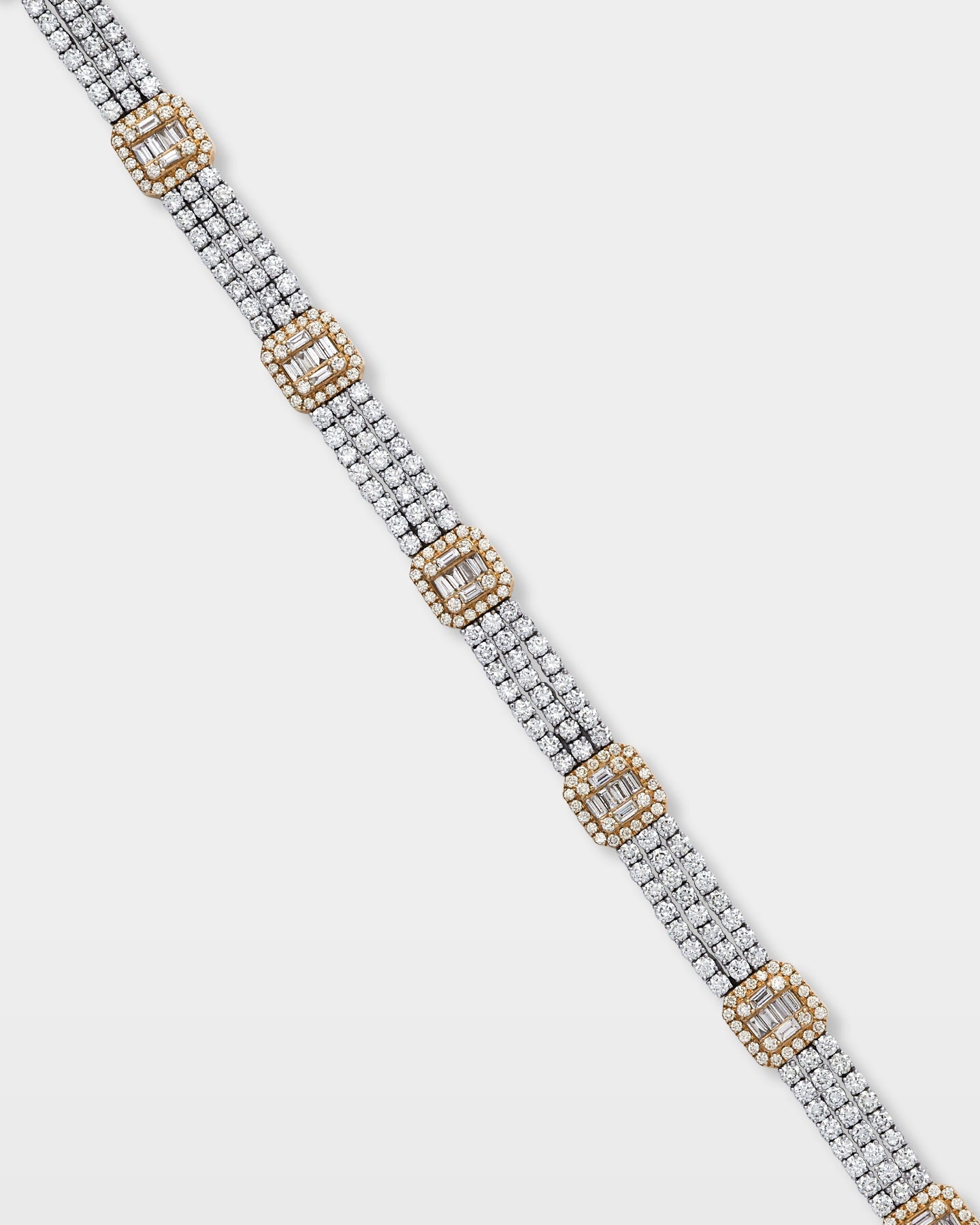 Two-Tone Diamond Halo Link Bracelet