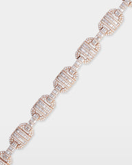 Gold Pavé Diamond Mariner Link Bracelet