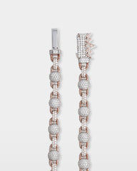 Two Tone Clover & Ball Diamond Link Chain