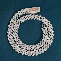 CUSTOM CLASP 2-Row 10MM Moissanite Cuban Link Chain 14K Gold