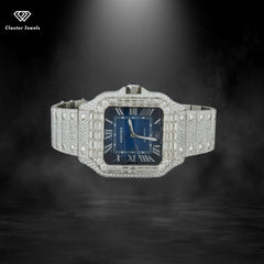 Moissanite Watch For Men Iced Out Stainless Steel Automatic Watch