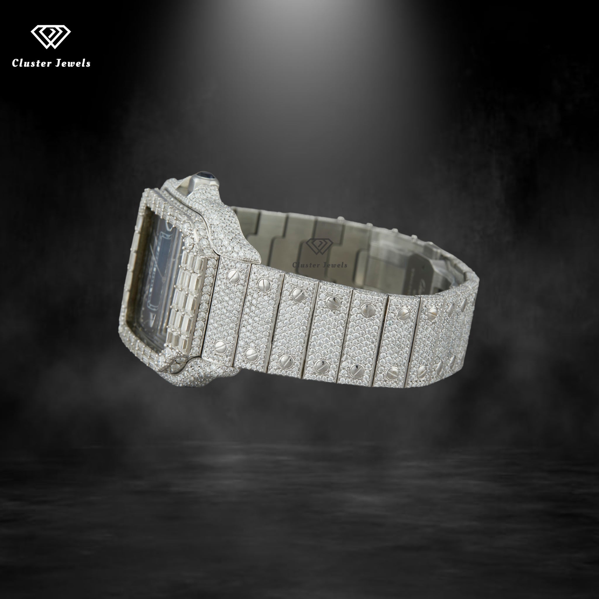 Moissanite Watch For Men Iced Out Stainless Steel Automatic Watch