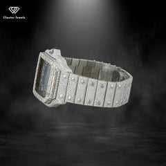 Moissanite Watch For Men Iced Out Stainless Steel Automatic Watch