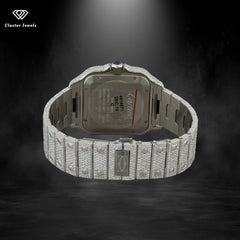 Moissanite Watch For Men Iced Out Stainless Steel Automatic Watch