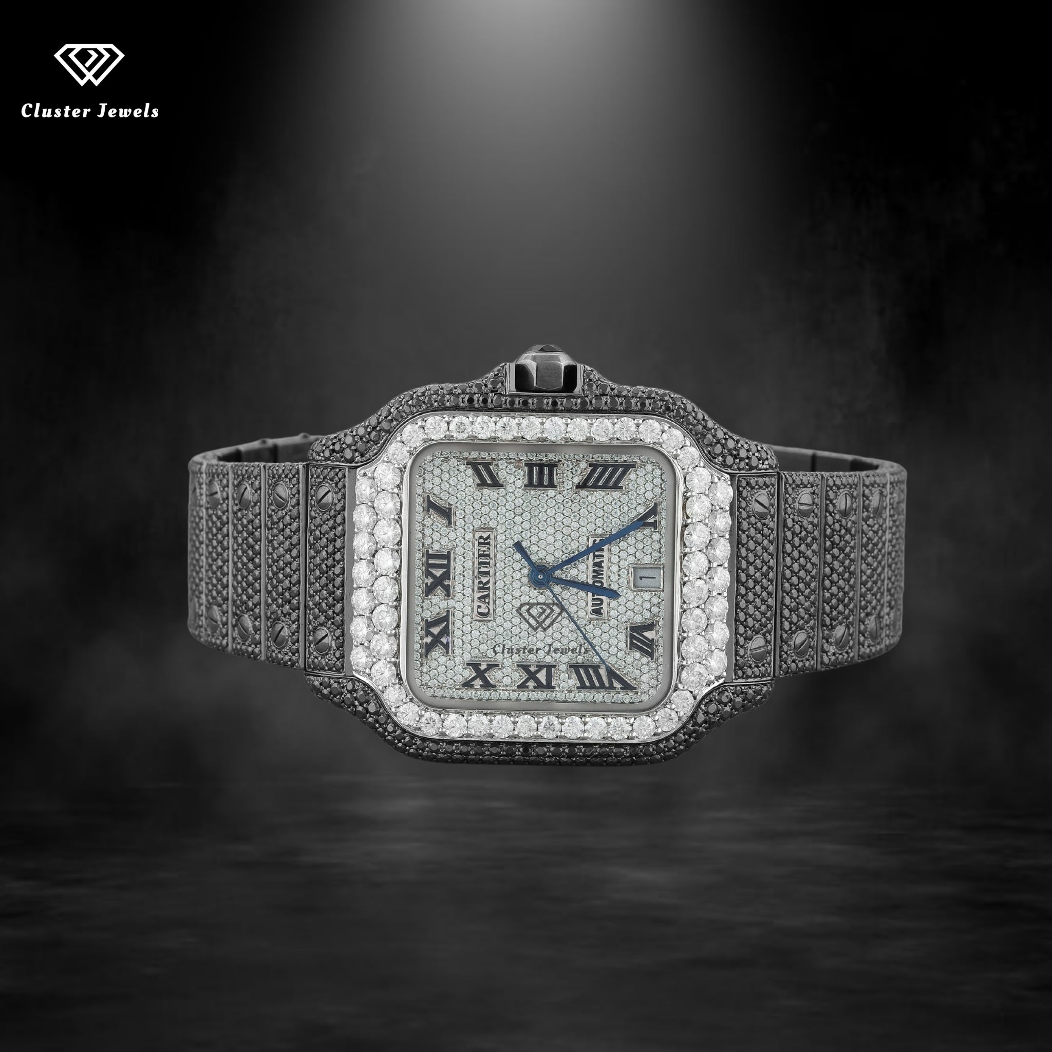 Luxuries Moissanite Diamond Watch For Men Swiss ETA Movement Sapphire Crystal Glass