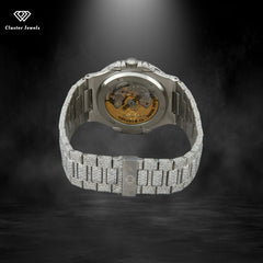Moissanite Watch Hip Hop Iced Out Watch Automatic Movement