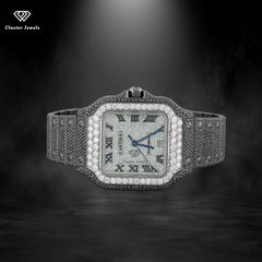 Luxuries Moissanite Diamond Watch For Men Swiss ETA Movement Sapphire Crystal Glass