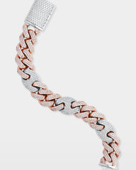 Two-Tone Iced Mariner Cuban Link Bracelet