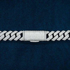 4-Row 15MM Moissanite Cuban Link Chain 14K Gold