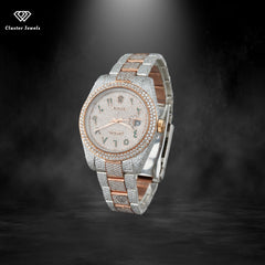Branded Moissanite Watch For Men Fully Iced Out Stainless Steel Watch