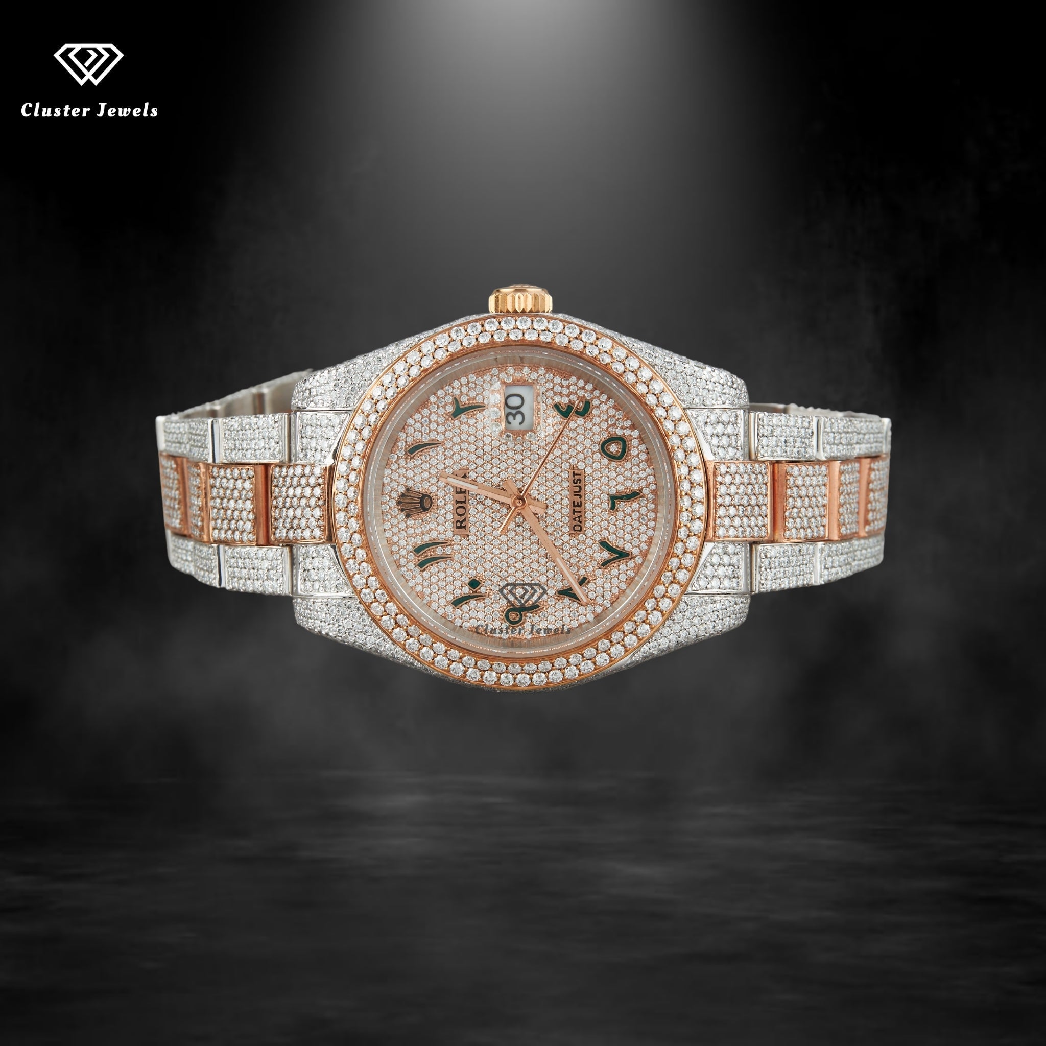 Branded Moissanite Watch For Men Fully Iced Out Stainless Steel Watch
