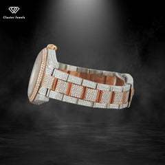 Branded Moissanite Watch For Men Fully Iced Out Stainless Steel Watch