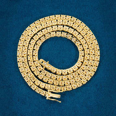 4MM Moissanite Tennis Chain 14K Gold