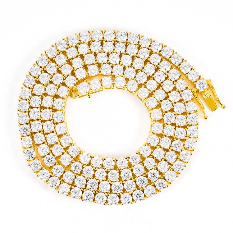 4MM Moissanite Tennis Chain 14K Gold