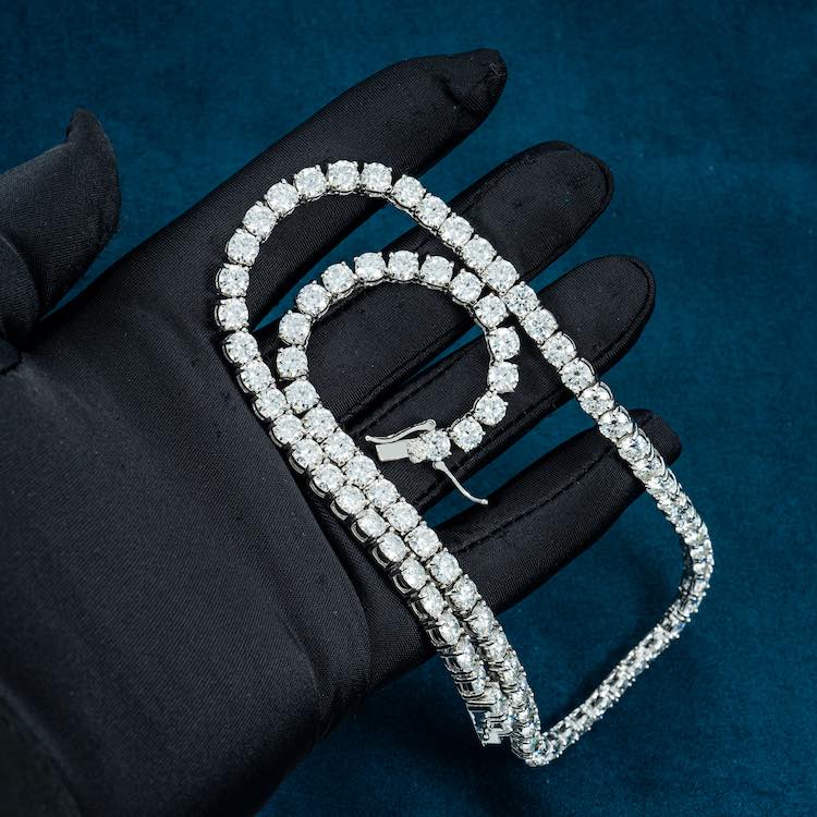 5MM Moissanite Tennis Chain 14K Gold