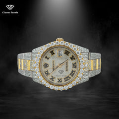 Branded Moissanite Watch For Men Fully Iced Out Stainless Steel Watch